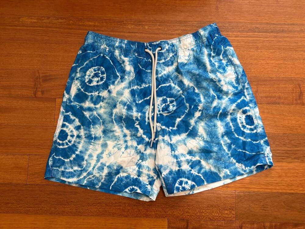 Fashion Nova Men Blue Tie Dye Swim Trunks Size XL